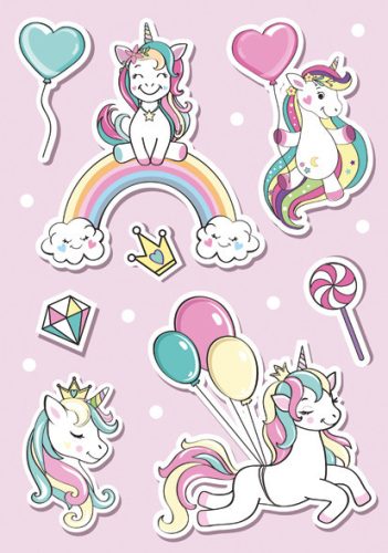 Unikornis Balloon A/4 gumis mappa