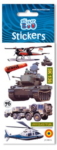 Tank, repülő Military matrica arany díszítéssel