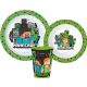 Minecraft Creeper étkészlet, micro műanyag szett, pohárral 260 ml